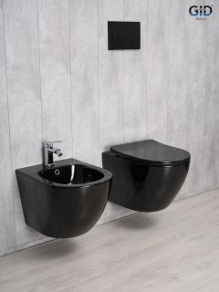 Унитаз подвесной Gid Tr2198-18 62204Y черная глянцевая 49x36x35.5